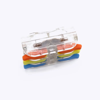 Connecteur de câble électrique PC rapide et transparent, mini-borne à levier, bloc de jonction à ressort 3 entrées 3 sorties