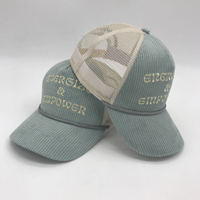 Casquette de baseball en maille brodée 5 panneaux personnalisée YKH Factory pour homme, casquette trucker en velours côtelé pour le cyclisme en hiver