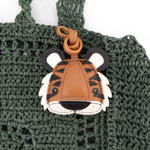 Llavero de Cuero con Cabeza de Tigre a Rayas con Detalle 3D - Product Image 3