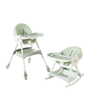 3 в 1 складной детский стульчик для кормления с пятиточечным ремнем безопасности Детский стульчик для кормления с колесами и качающейся трубкой - Product Image 1
