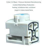 Fabrication de moules sur mesure OEM et moulage par injection en série pour pièces d'îlot de vanne haute pression, pièces de vanne en plastique durables 10 bars