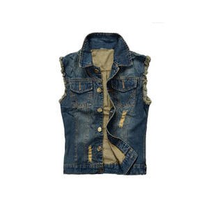 Veste <span class=keywords><strong>en</strong></span> <span class=keywords><strong>jean</strong></span> à revers <span class=keywords><strong>sans</strong></span> manches <span class=keywords><strong>pour</strong></span> hommes, nouveau Design, Logo personnalisé, coupe Slim décontractée, <span class=keywords><strong>jean</strong></span> Hip Hop, <span class=keywords><strong>gilet</strong></span> archaïtique à trou chauffant, 2023 - Product Image 6