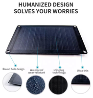 Chargeur mobile pliable multi-usages à haute efficacité, étanche, panneaux solaires portables flexibles en silicium monocristallin 15W