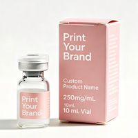 Emballage individuel pour flacons de 3 ml et 10 ml, flacons Pepti, étiquette et boîte holographiques brillantes pour flacon de 3 ml