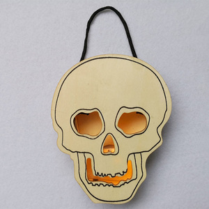 Décoration d'Halloween : Lanterne fantôme, crâne, citrouille, pendentif en bois pour fêtes d'intérieur - Product Image 3