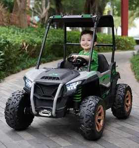 Roda anak, 2 kursi, 24 volt, mobil listrik, untuk anak-anak, 24 v 4x4, ban karet dengan remote kontrol