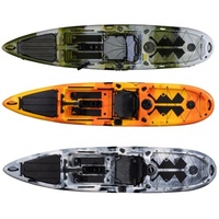 LSF 13ft 3.96M HDPE Pedal Kayak Bateau de pêche non gonflable en PVC à une place avec accessoire Pagayeur simple Longueur 4m