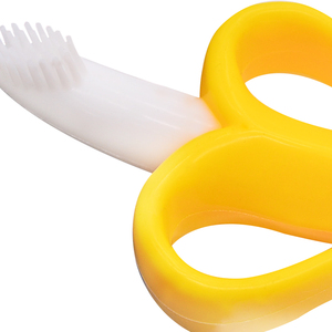 MHC divertido cepillo de dientes de plátano amarillo de silicona suave bebé niño entrenamiento mordedor con chupete estilo juguete suave - Product Image 6