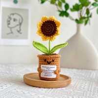 Hadiah Rajutan Tangan Positif Berbentuk Hati Mawar Bunga Matahari Tanaman Pot Boneka Hadiah Ulang Tahun untuk Ibu Saudari Bunga Rajutan 2026