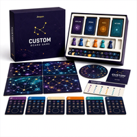 Jeu de société d'exploration spatiale coopérative personnalisé, boîte rigide magnétique, jeu de cartes modulaire, pions en bois, activité en classe