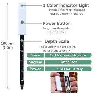 Thermomètre hygromètre <span class=keywords><strong>testeur</strong></span> 3 couleurs indicateur lumière rappel <span class=keywords><strong>de</strong></span> pénurie d'eau humidité du sol intérieur extérieur serre - Product Image 4