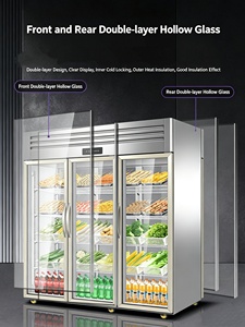 Réfrigérateur de présentation de sushis à trois portes de style moderne, table de préparation de salades réfrigérée grande capacité pour usage en restaurant - Product Image 4