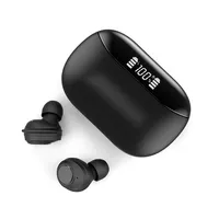 Fone de ouvido intra-auricular portátil, mini fone de ouvido com controle por botão e display de led, sem fio, com caixa carregadora inear 2022
