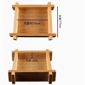 Bandejas de madera para verduras del fabricante Caoxian, bandejas cuadradas de bambú y madera estilo japonés, presentación creativa de alimentos para uso comercial. - Product Image 4