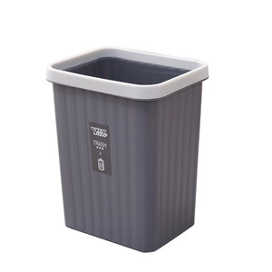 Rectangular Open Top Plastic Trash Can With Pressure Ring For Kitchen Bathroom Office Indoor Use - Product Image 1