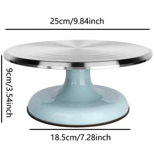 360 degrés antidérapant en caoutchouc fond lisse Surface support tournant en aluminium réutilisable décoration gâteau plateau tournant - Product Image 2