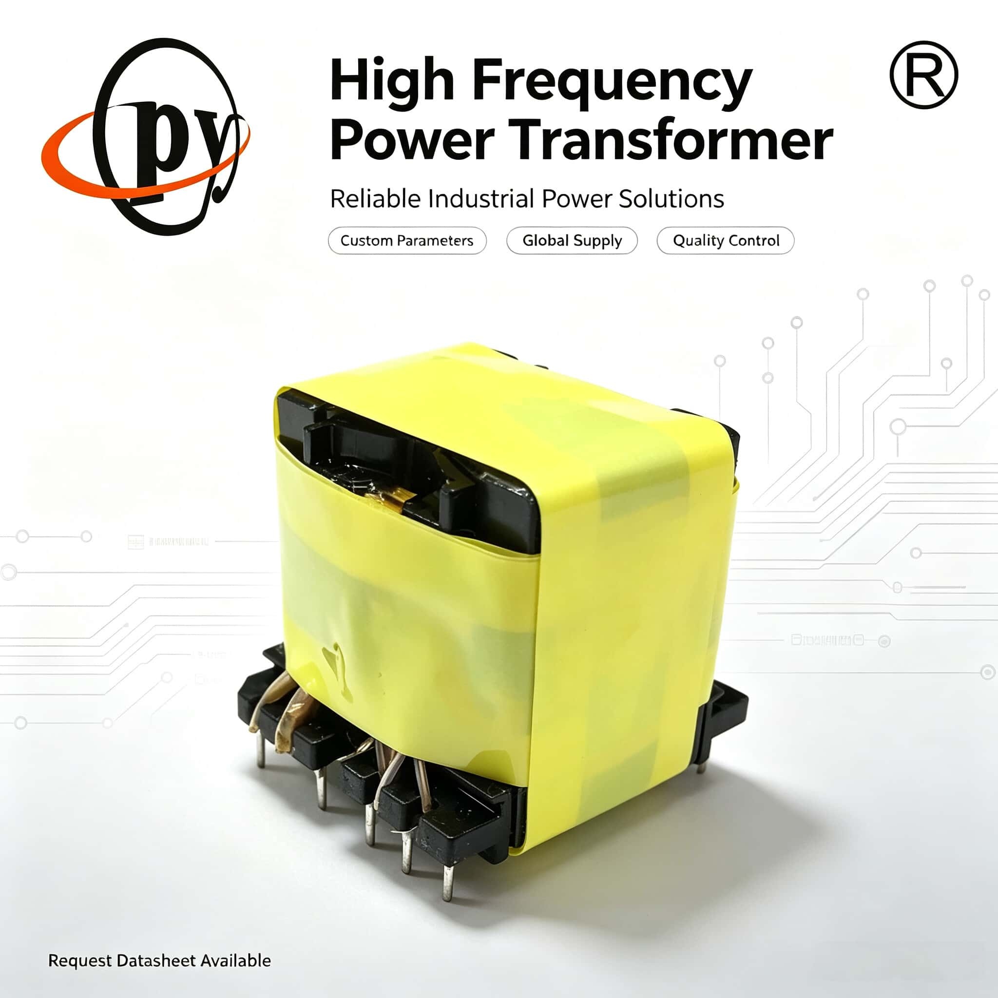 High Frequency Single Phase <strong>Step</strong> <strong>Down</strong> <strong>Transformer</strong> 100VA 28V PQ PCB Mount 380V Input 240V Output for Mining Equipment