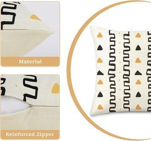 Boho Pillow Cover 45 X 45 cm Black White Modern Tribal <strong>Aztec</strong> Geometry Polyester Decorative <strong>Cushion</strong> Covers for Sofa Living Room - Product Image 4