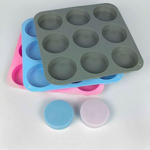 9-Cavity Round Silicone <b>Mold</b> Cylinder Soap <b>Candle</b> <b>Mold</b> for DIY Craft & Baking - Product Image 3