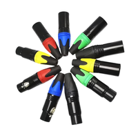 Paquete de 10 Conectores XLR de 3 Pines Macho y Hembra, Contactos de Cobre Chapados en Oro con Anillo de Goma Multicolor
