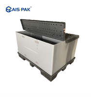 Conteneur d'emballage en plastique pliable et empilable de 1600x1200mm pour pièces automobiles, idéal pour la logistique