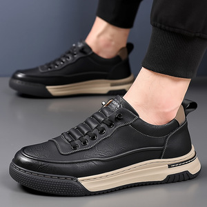 Mocasines de Cuero con Punta Redonda y Suela de Goma Antideslizante, Zapatos de Conducir para Hombre de Primavera - Product Image 2