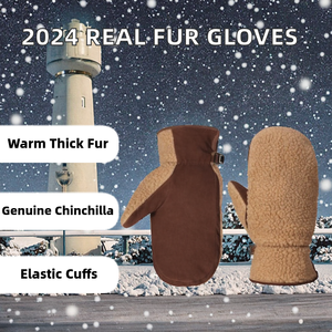 Women Real Sheepskin Leather Winter <b>Gloves</b> Thick Fur Wool Lining <b>Touchscreen</b> Warm Outdoor Driving Cycling Cold Weather - Product Image 2