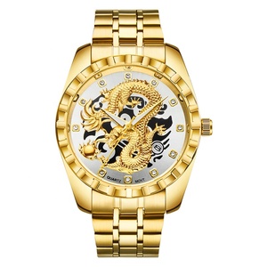 Reloj de marca de lujo Para Hombres, pulsera de mano masculina con diseño de dragón dorado, logotipo de marca privada, OEM, bajo nivel de pedido, artículos en línea - Product Image 2