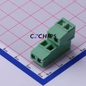 DB128B-5.08-2*2P-GN-S Screw Terminal Block Through hole Component (THT),P=5.08mm Connector 2x2P 5.08mm Green Through Hole - Product Image 1