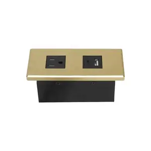 Electrical metal gold steel smart power strip table desk Canada standard power strip with usb c