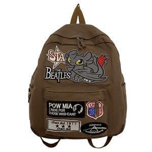 Sac à dos en coton unisexe Design moderne Sac à dos de voyage décontracté de grande capacité avec dinosaure <span class=keywords><strong>Petit</strong></span> monstre tendance et populaire - Product Image 3