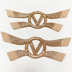 Sandalias de cuero genuino de moda para mujer, varios estilos con accesorios de diamantes de imitación agrandados, parte superior de zapatos - Product Image 3
