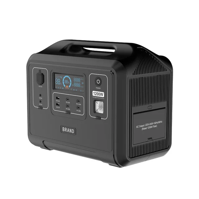 Portable Solar Power Station 1200W Large Capacity Power Bank Station Energy Storage Battery for Home Camping Power Supply