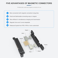 Connecteur de câble magnétique, 50 pièces, connecteur mâle et femelle de 7.4Mm