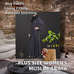 Ropa Islámica Casual de Talla Grande para Mujer, Vestido Abaya Maxi Musulmán Holgado, Nuevos Diseños, Venta al por Mayor, Tradicional de Poliéster - Product Image 3
