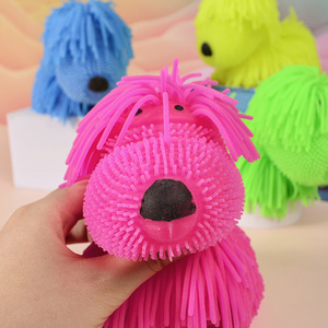 Juguete de Peluche de Pelo Largo Suave y Peludo con Forma de Perro de TPR para Niños y Niñas, Juguete Antiestrés de Animales de Extrusión - Product Image 3