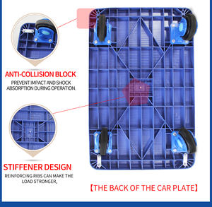 Super diam dilipat mendorong 400kg kapasitas berat biru plastik Platform 900*600mm keranjang <span class=keywords><strong>Dolly</strong></span> - Product Image 3