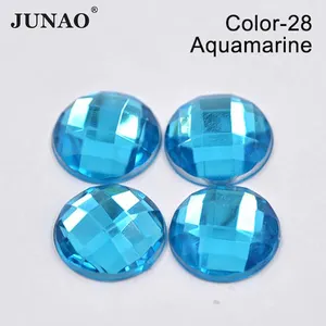 JUNAO 5-30mm Round Acrylic Rhinestones Crystal Strass Flatback 12mm Loose Acrylic Crystal Stones For DIY Crafts