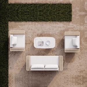 Conjunto de Sofás de Jardín en Forma de L, Ratán PE, Estructura Metálica, Muebles de Patio Impermeables - Product Image 5