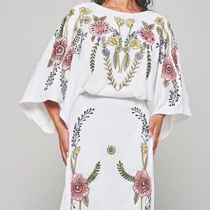 Vestido Largo Informal de Alta Calidad para Mujer, Personalizado, de Manga Larga, Ropa de Playa, Vestido Bordado - Product Image 3