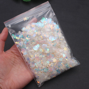 50g Mixte Polymère Argile Tranches Flocon De Neige Étoiles Fleurs Paillettes Paillettes Sprinkles-DIY Artisanat Modèle Décoration Fleurs Rougeoyantes - Product Image 6
