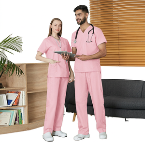 Uniformes Médicos de Alta Calidad OEM Flywin para Hospital Veterinario, Conjuntos de 2 Piezas con Logotipo Personalizado, Unisex, 65% Algodón, 35% [otro material, si se menciona], Estilo Jogger - Product Image 3