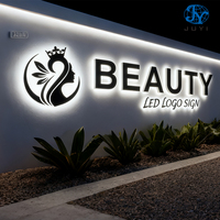 Enseignes lumineuses personnalisées pour entreprises, lettres rétroéclairées en acrylique et acier inoxydable, enseignes lumineuses pour salons de beauté et salons de coiffure