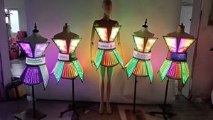 Robe LED pour <span class=keywords><strong>femme</strong></span> avec jupe argentée sexy, costume de scène pour DJ, <span class=keywords><strong>chanteuse</strong></span>, costume de cosplay - Product Image 4