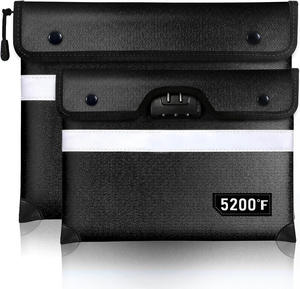 Nuevo producto Resistencia al calor extremo 5200F Código de tela de fibra de vidrio Ziplock Ignífugo Anti-Fuego <span class=keywords><strong>Bolsa</strong></span> de documentos a prueba de agua - Product Image 6