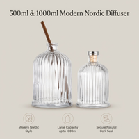 Diffuseur d'huiles essentielles pour la maison, style nordique moderne, grande capacité, 500 ml et 1000 ml, emballage en verre
