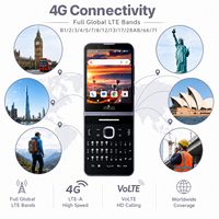 Teléfono Inteligente Empresarial 4G con Pantalla Táctil, Diseño Plegable Minimalista, Teclado QWERTY, 4GB+64GB, 4G LTE Global, Doble SIM, OEM, ODM, Sistema de Interfaz de Usuario Personalizado