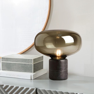 Postmodern Marble Glass Bedside Table <b>Lamp</b> Nordic Minimalist Design Flexible for Home Office <b>Study</b> Bedroom Showroom Decorative - Product Image 2