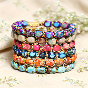 Natural stone woven <b>bracelet</b>, handmade adjustable, exquisite jewelry, wholesale accessories gift - Product Image 1