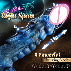 ויברטור דמוי דרקון מסיליקון נוזלי עם שלט רחוק אלחוטי, פין עבה לנשים - Product Image 5